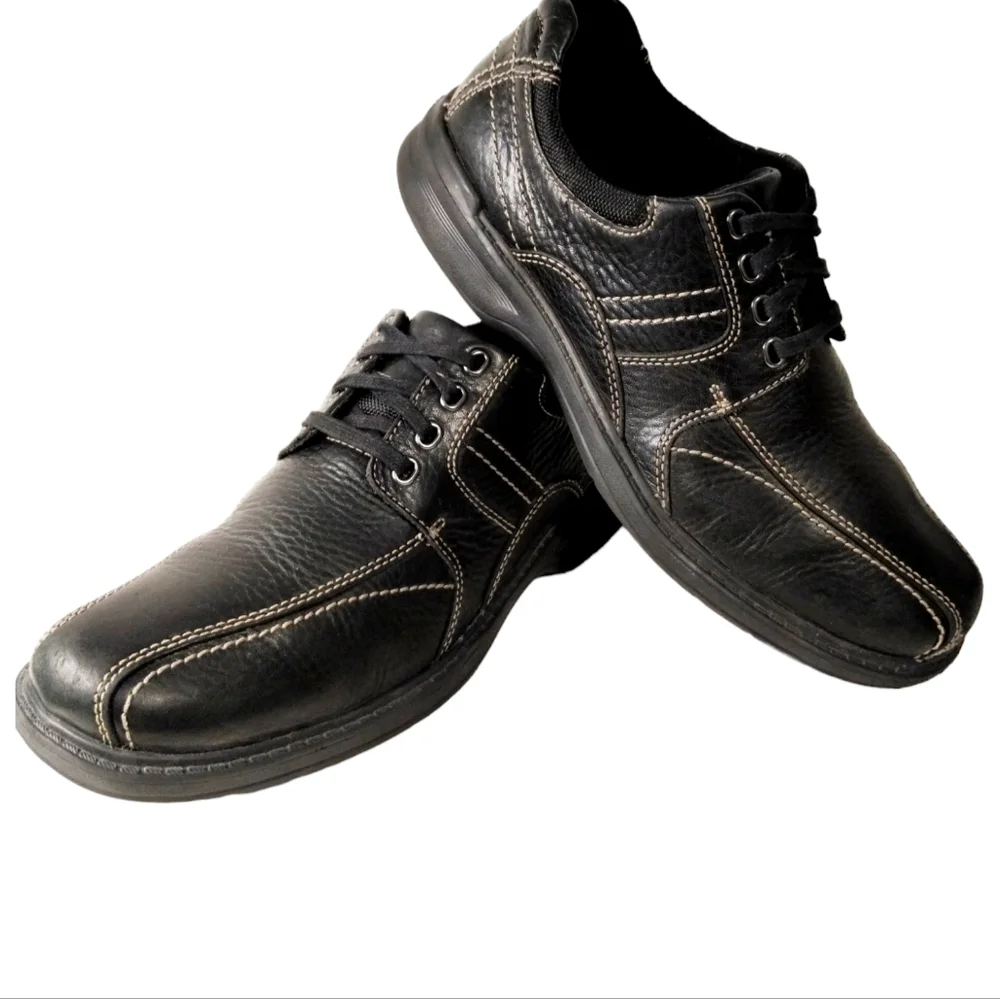Clarks Hommes Leather Casual Shoes Mens size‎ 9½M Dadcore Career Office Church